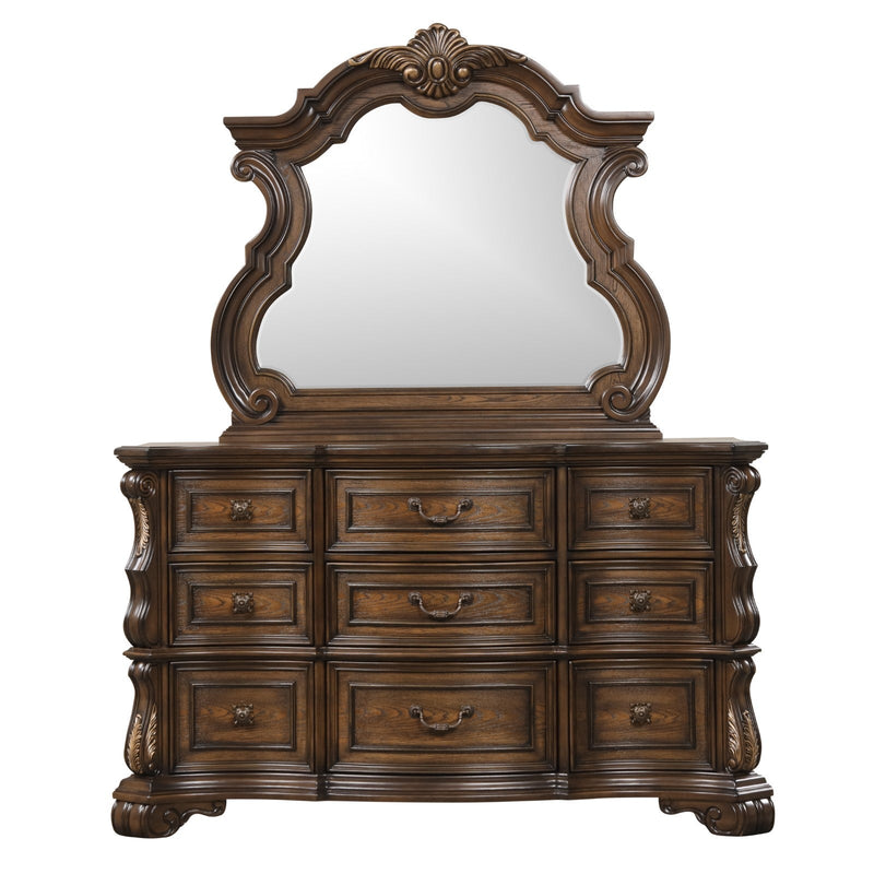 Leovanni Dark Brown Queen Full 5 Piece Bedroom Set w/2 Nightstands