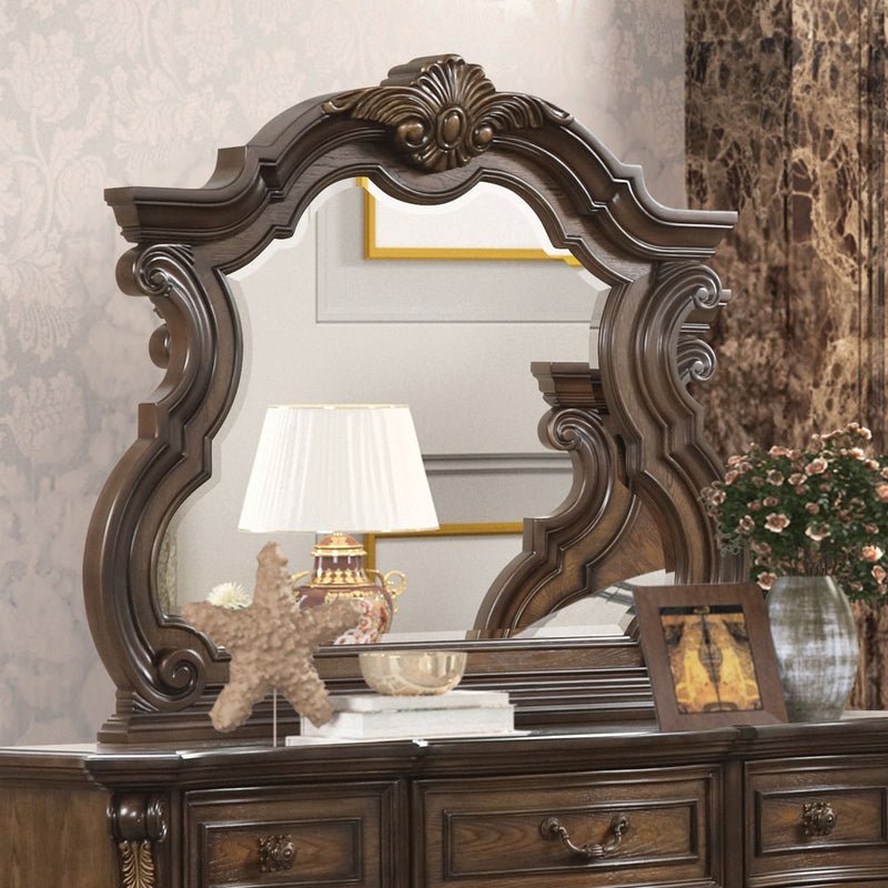Leovanni Dark Brown Queen Full 5 Piece Bedroom Set w/Chest