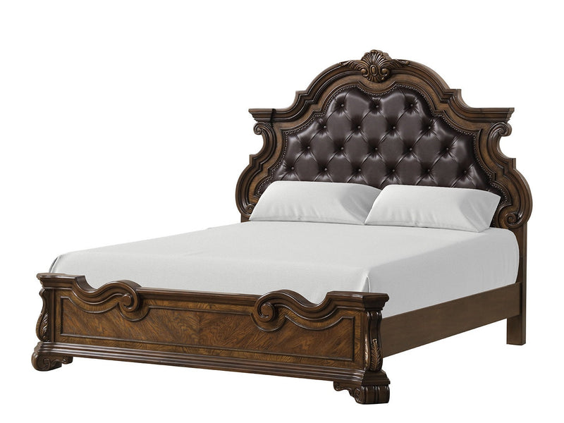 Leovanni Dark Brown Queen Full Bed