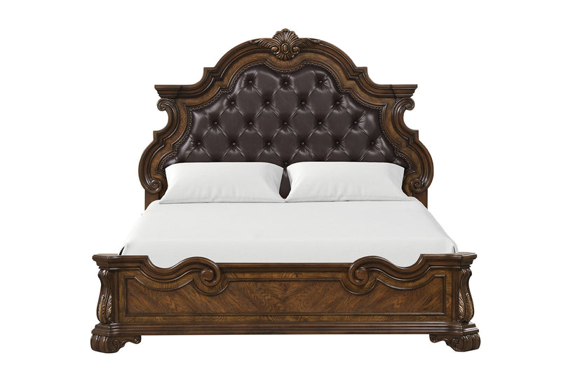 Leovanni Dark Brown Queen Full Bed