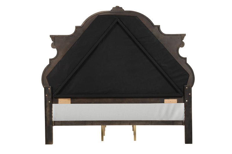 Leovanni Dark Brown Queen Full Bed