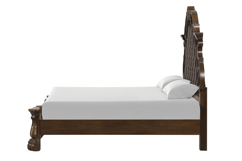 Leovanni Dark Brown Queen Full Bed