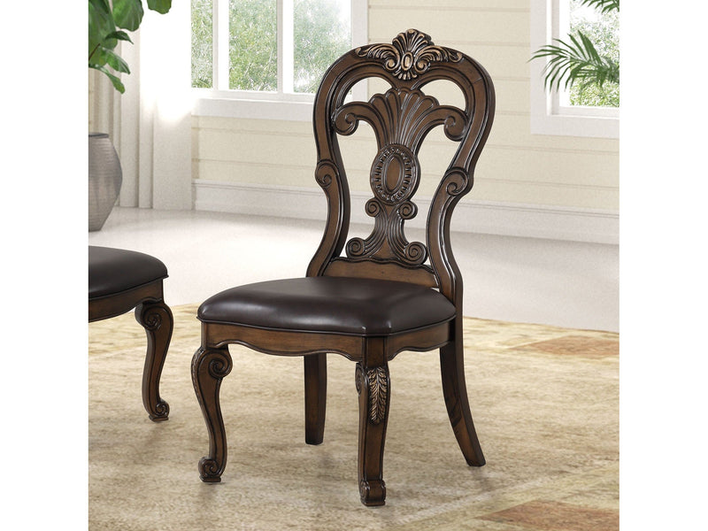 Leovanni Dark Brown  Side Chair (Set of 2)