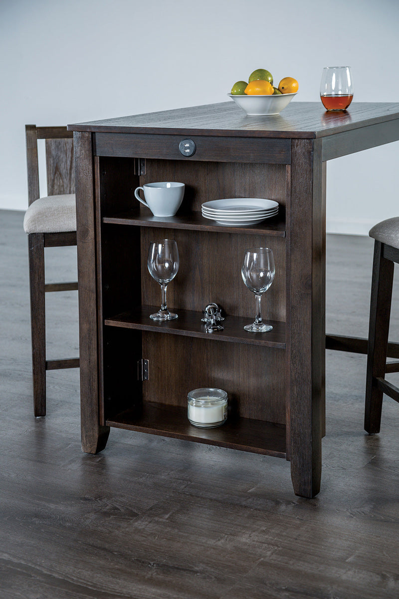 Lescles Dark Cherry 3 Pc. Counter Height Set