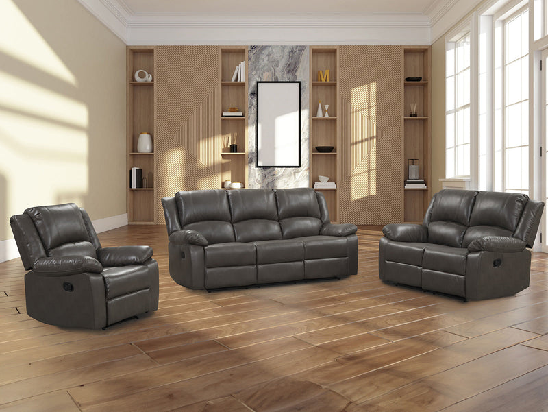Letha Gray PU Leather Loveseat