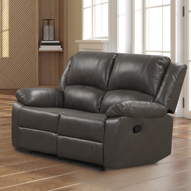 Letha Gray PU Leather Sofa & Loveseat