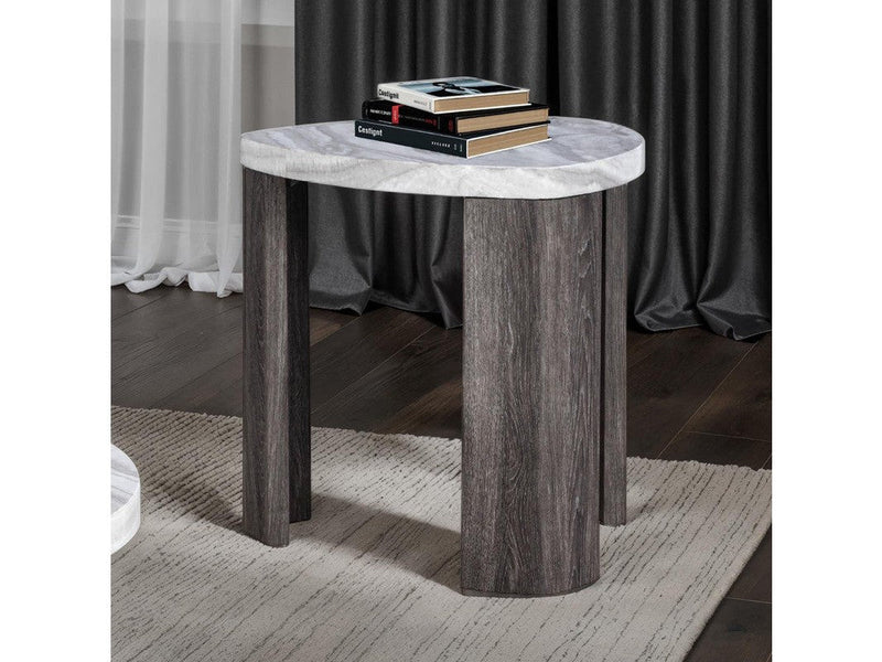 Levis Gray Triangle End Table