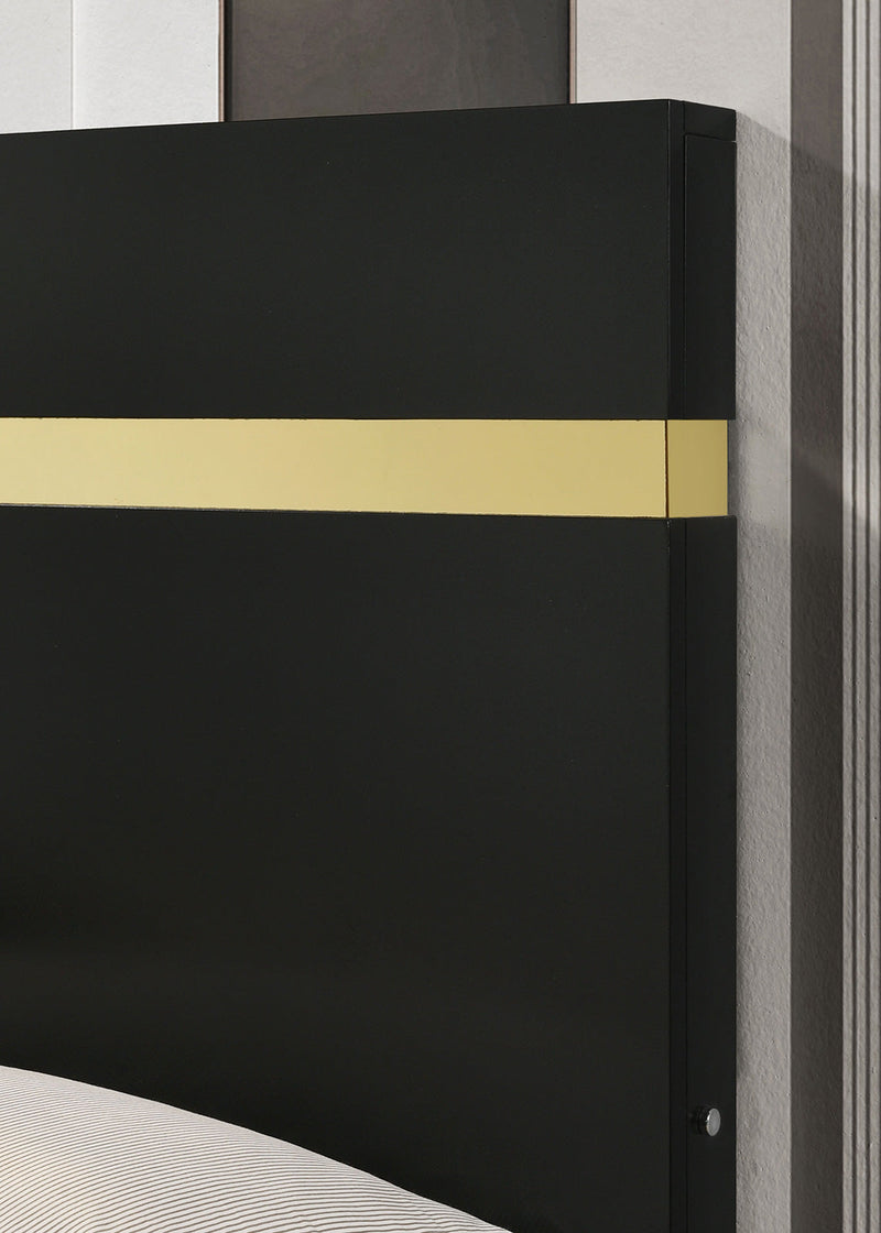 Lillestrom Black/Gold Eastern King Bed