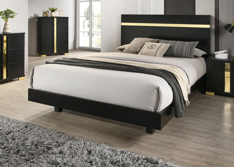 Lillestrom Black/Gold Full Bed