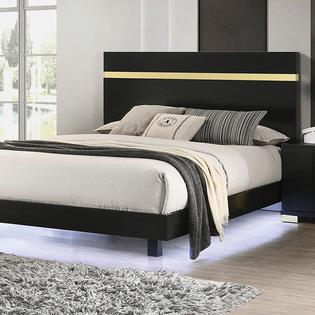 Lillestrom Black/Gold Queen 5 Piece Bedroom Set w/Chest