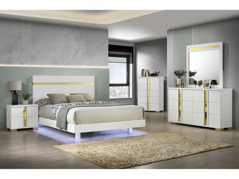 Lillestrom White Queen 5 Piece Bedroom Set w/2 Nightstands