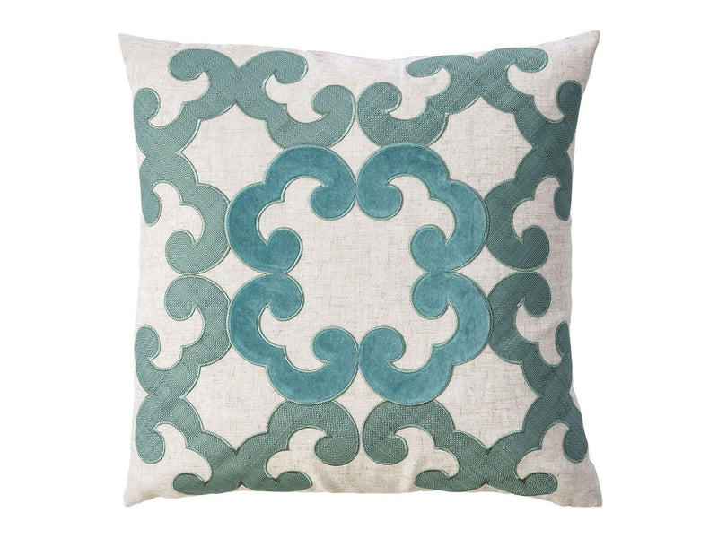 Lily Beige/Teal Pillow (Set of 2)