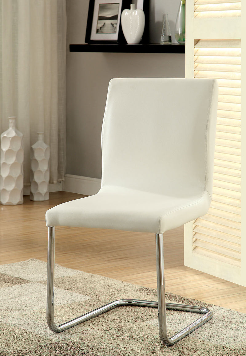 Lodia White 5 Pc. Round Dining Room Set