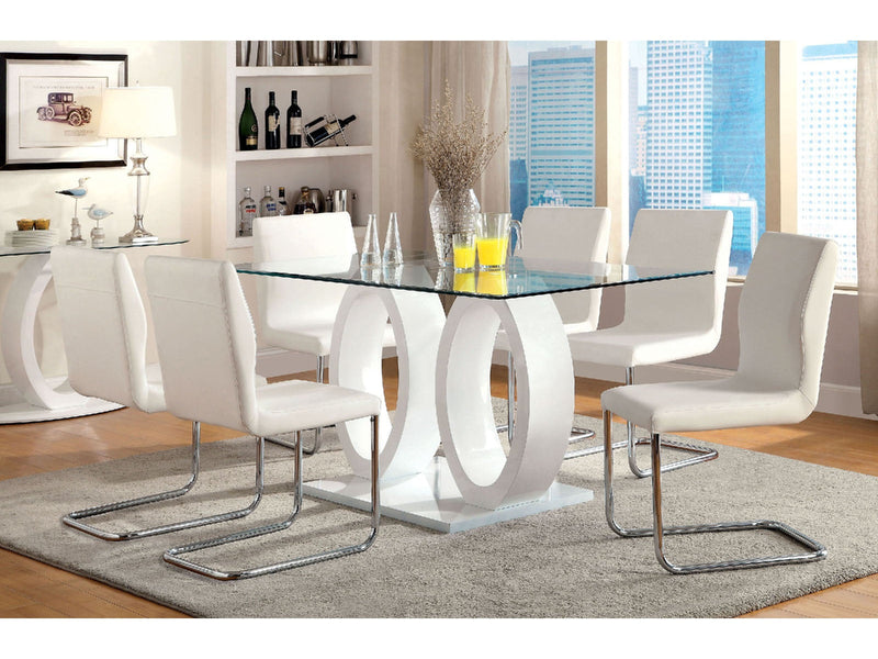 Lodia White 7 Pc. Dining Room Set