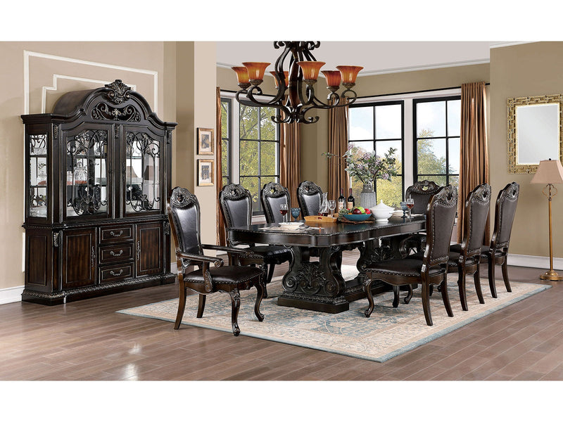 Lombardy Walnut/Dark Brown 7 Pc. Dining Room Set