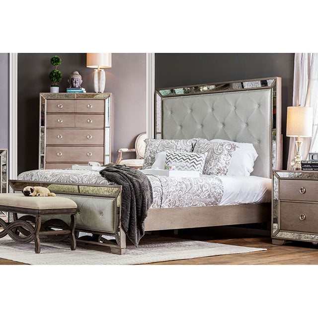 Loraine Champagne California King Bed