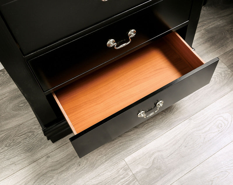 Louis Philippe Black Nightstand