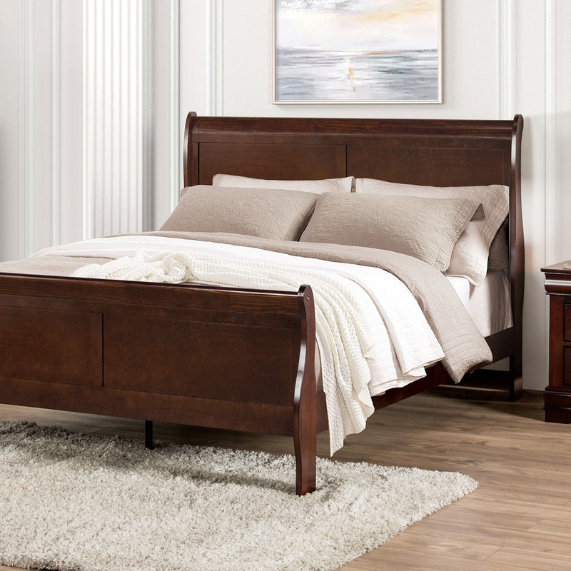 Louis Philippe Dark Cherry 5 Pc. Queen Bedroom Set w/ 2NS