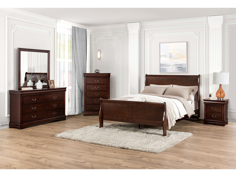 Louis Philippe Dark Cherry Full Bed