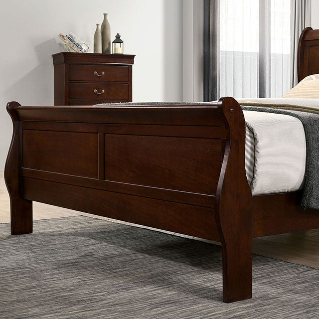 Louis Philippe Dark Cherry Queen Bed