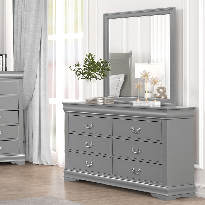 Louis Philippe Gray 5 Pc. Queen Bedroom Set w/ Chest