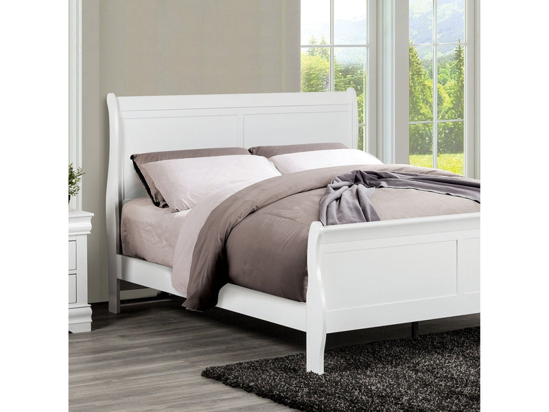 Louis Philippe White Queen Bed