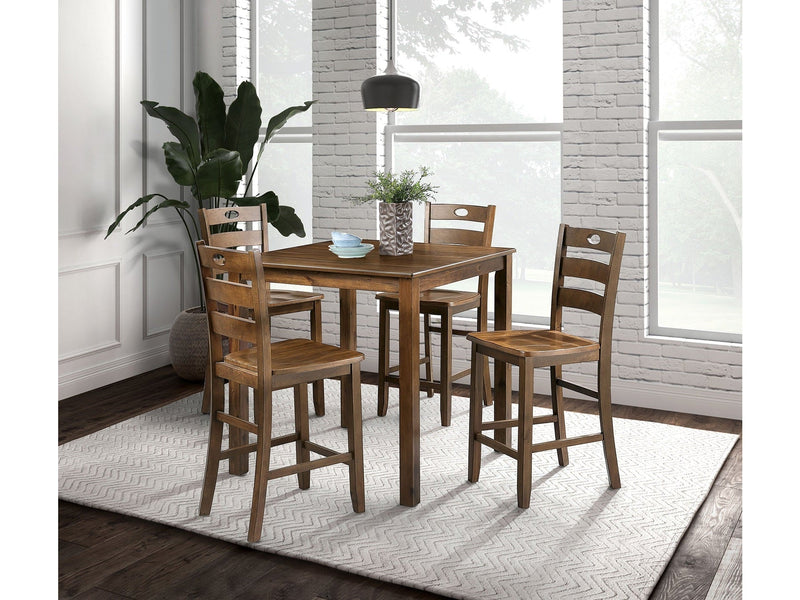 Lubbock Walnut 5 Pc. Counter Height Set