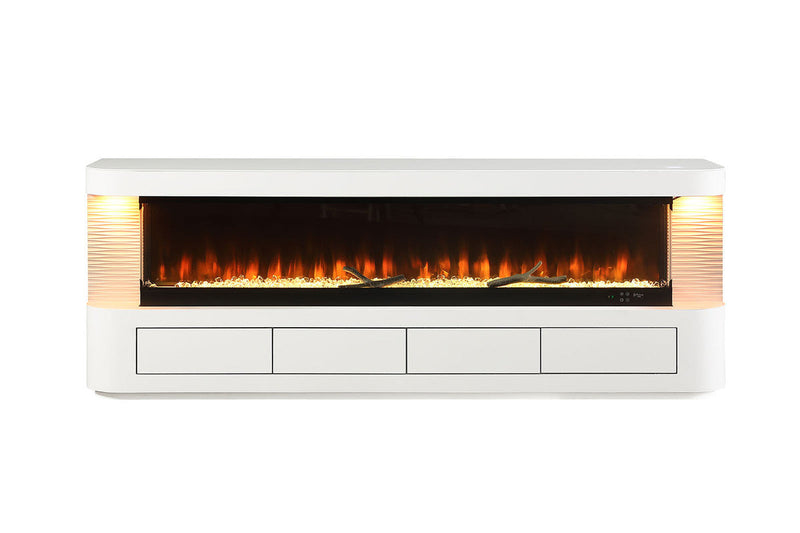 Luken White 71" TV Stand w/ Electric Fireplace