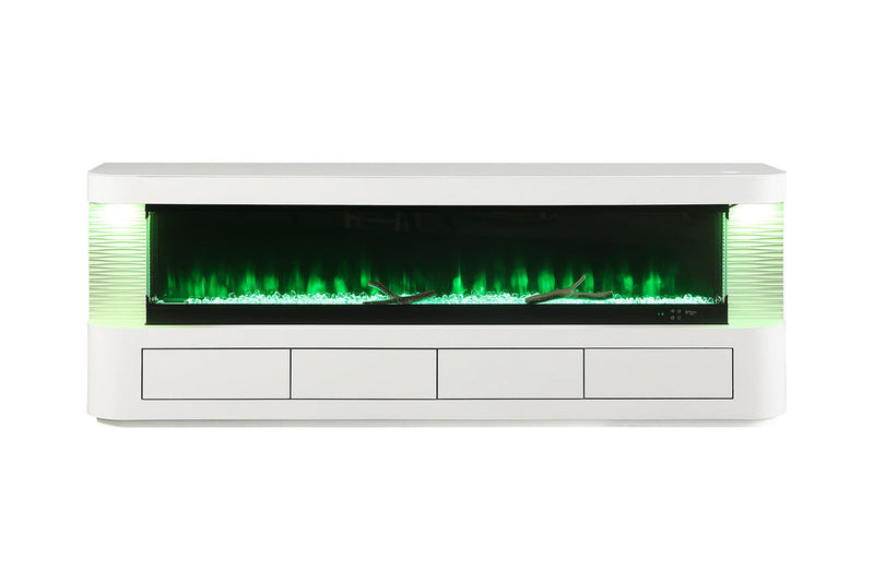 Luken White 71" TV Stand w/ Electric Fireplace