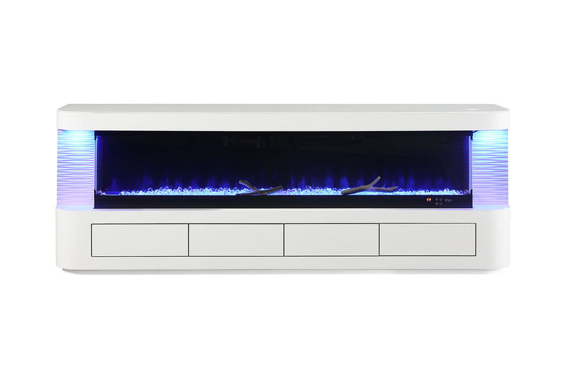 Luken White 71" TV Stand w/ Electric Fireplace