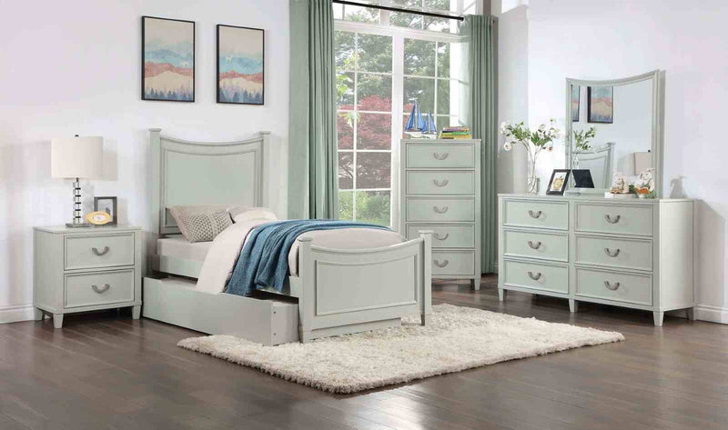 Lycorida Light Gray Twin Bed