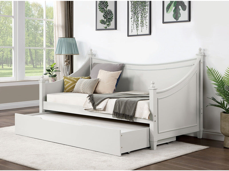 Lycoris White Bed w/Trundle