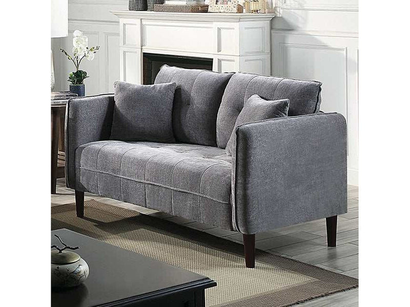 Lynda Dark Gray Loveseat w/ Pillows