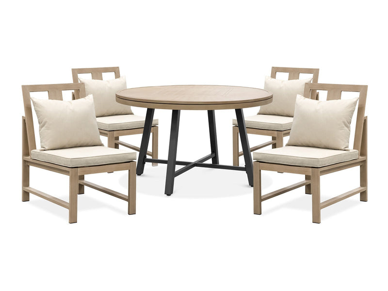 Lyon Gun Metal/Beige 7 Piece Patio Set