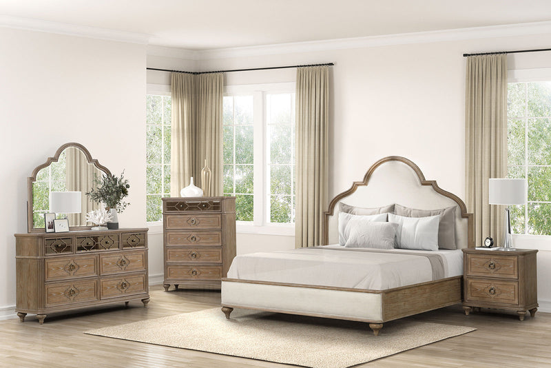 Lyris  Rustic Oak Eastern King Bed