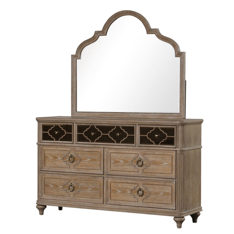 Lyris  Rustic Oak Queen 5 Piece Bedroom Set w/2 Nightstands