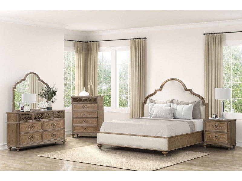 Lyris  Rustic Oak Queen 5 Piece Bedroom Set w/Chest