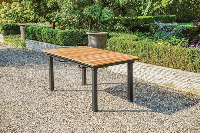 Mackay Beige/Natural Teak 7 Piece Patio Dining Set