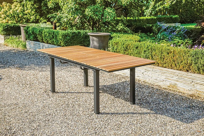 Mackay Beige/Natural Teak 7 Piece Patio Dining Set
