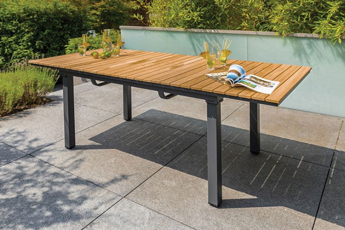 Mackay Beige/Natural Teak 7 Piece Patio Dining Set
