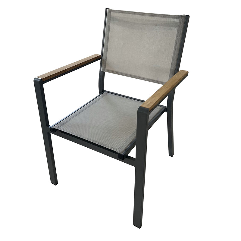 Mackay Gun Metal/Natural Teak 5 Piece Patio Dining Set
