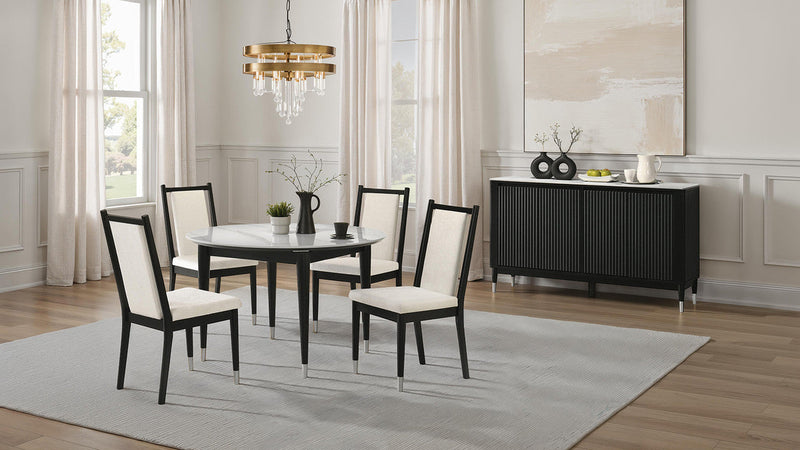 Maidstone Black/White 5 Pc. Round Dining Table Set