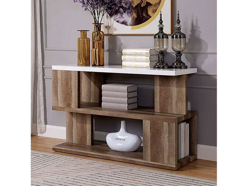 Majken White/Natural Tone Sofa Table