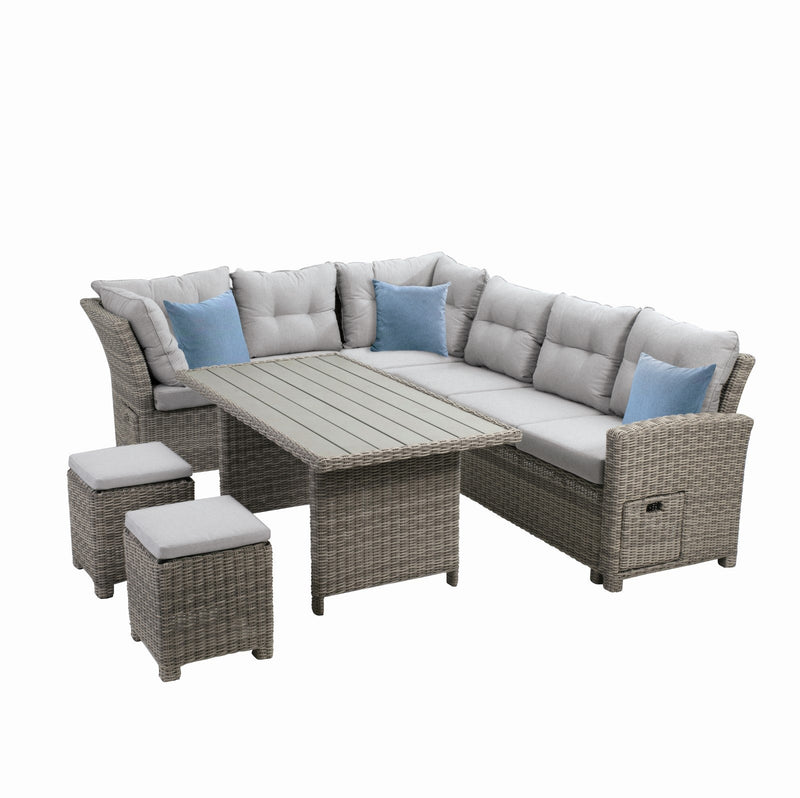 Malia Gray 6 Piece Patio Dining Set