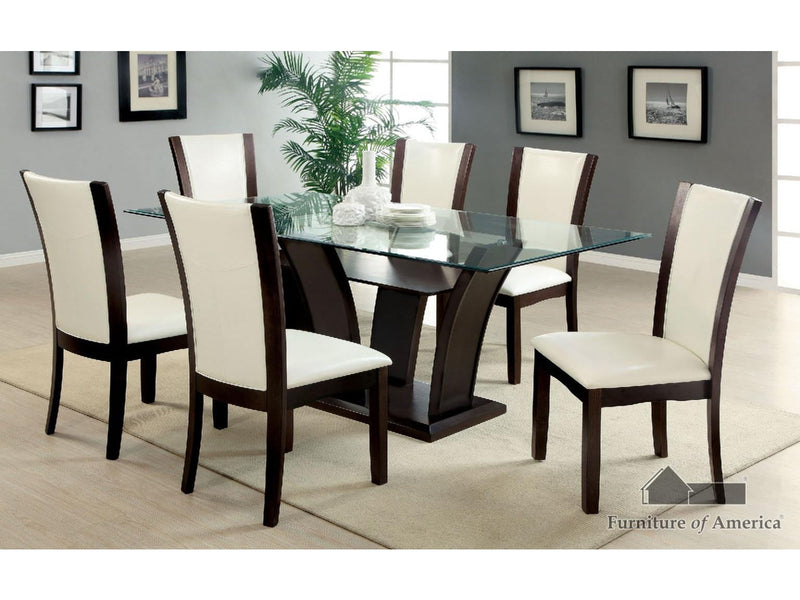 Manhattan Dark Cherry/White 7 Piece Dining Set