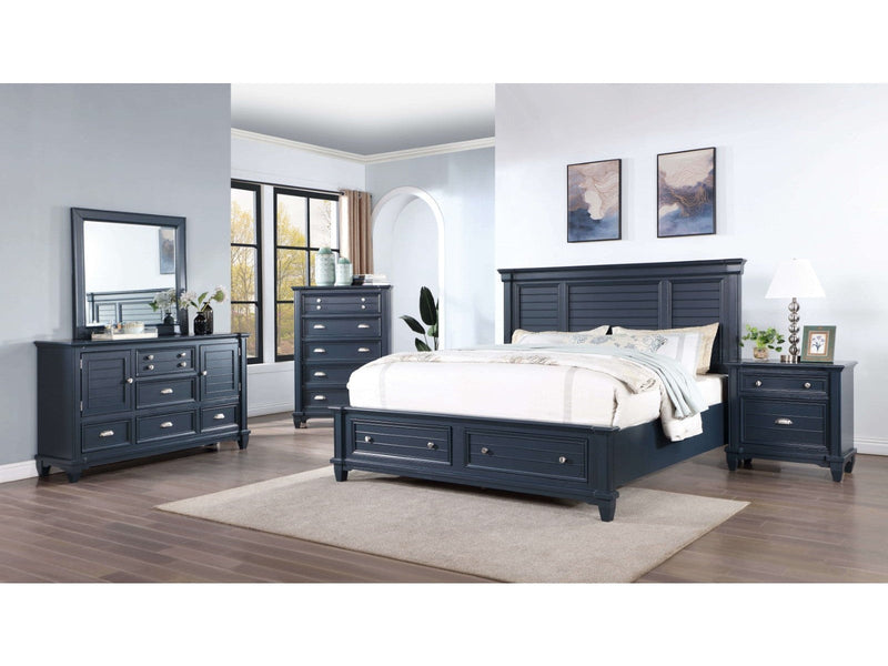 Manzanillo Slate Blue 5 Pc. Queen Bedroom Set w/ 2NS