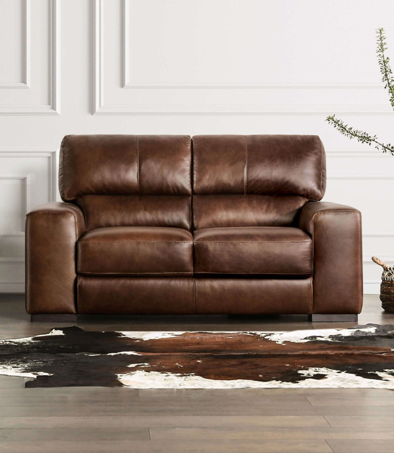 Marsicano Cognac Real Italian Leather Sofa & Loveseat