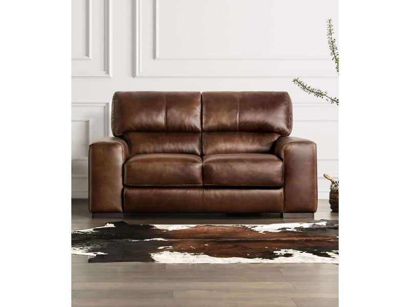 Marsicano Cognac Real Italian Leather Sofa