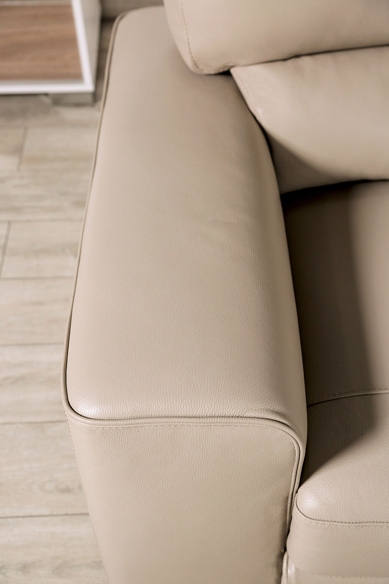 Marsicano Taupe Real Italian Leather Chair