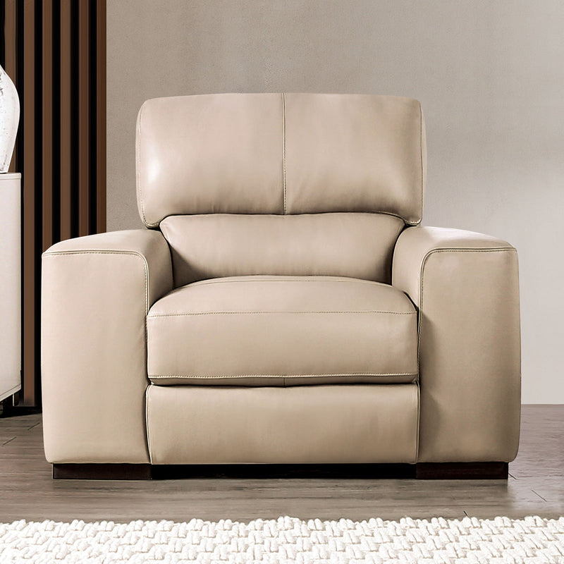 Marsicano Taupe Real Italian Leather Chair